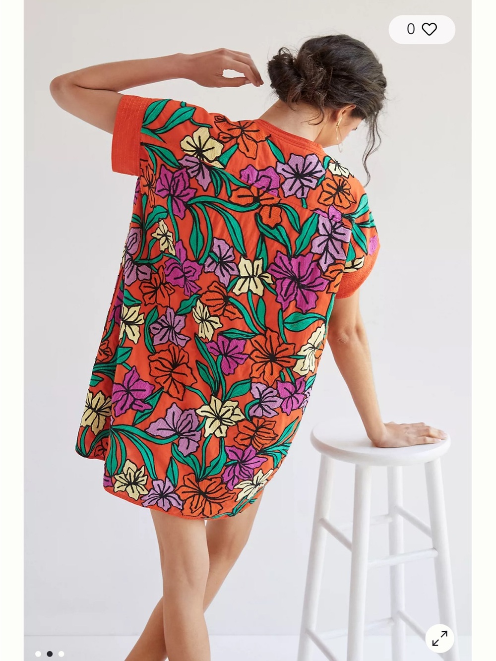 Roller Rabbit Anthropologie Embroidered Cotton Cover-Up Tunic Dress - Picture 2 of 7